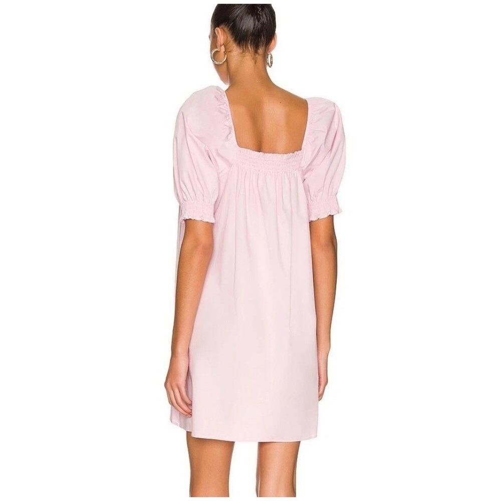 Show Me Your‎ MuMu Annalynne Mini Dress Petal Pink Puff Sleeve Babydoll Sz Small - Picture 3 of 7